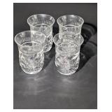 Crystal Cut Glass Tumbler Set of 4 - 8 oz Diamond Cut Pattern