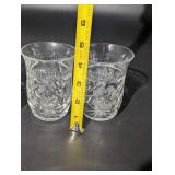 Crystal Cut Glass Tumbler Set of 4 - 8 oz Diamond Cut Pattern
