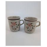 Mugs - Floral Pattern Japanese Ceramic - 2-Pack