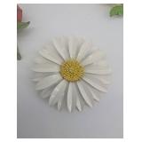 Metal Flower Brooches Assorted Set - Red Rose, Yellow Daisy, White Daisy Pins