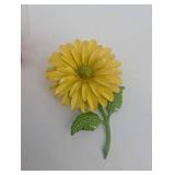 Metal Flower Brooches Assorted Set - Red Rose, Yellow Daisy, White Daisy Pins
