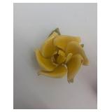 Metal Flower Brooches Assorted Set - Red Rose, Yellow Daisy, White Daisy Pins