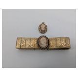 Vintage Cameo Pendant & Bracelet Set (Lot of 2)
