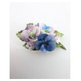 Royal Adderley Floral Made in England Ceramic Flower Brooches - Vintage Set of 4