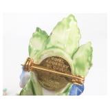 Royal Adderley Floral Made in England Ceramic Flower Brooches - Vintage Set of 4