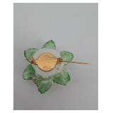 Royal Adderley Floral Made in England Ceramic Flower Brooches - Vintage Set of 4