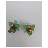 Royal Adderley Floral Made in England Ceramic Flower Brooches - Vintage Set of 4