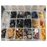 Assorted Buttons Collection - Plastic, Shell, Metal & More