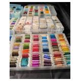 Assorted Embroidery Thread Spools in Clear Storage Boxes - Multicolor