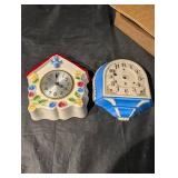 Miller 8-Day Ceramic Mantel Clocks (Pair) - Floral Border, Made in USA