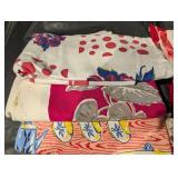 Assorted Floral Print Fabric and Tea Towels - Colorful Kitchen Linens
