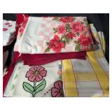 Assorted Floral Print Fabric and Tea Towels - Colorful Kitchen Linens