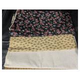 Assorted Vintage Fabric Bolts - Floral, Stripe & Motif Prints (Lot of 9)