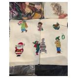 Assorted Vintage Cross-Stitch Fabrics, Lace & Embroidery Floss