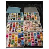Assorted Embroidery Thread Spools in Clear Storage Boxes - Multicolor