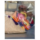 Assorted Vintage Cross-Stitch Fabrics, Lace & Embroidery Floss