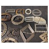 Assorted Vintage Belt Buckles & Hardware Lot - Rhinestone, Metal & Resin