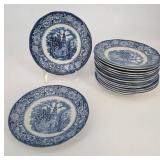Liberty Blue Historic Colonial Scenes Teacups & Plates - Made in England