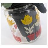 Anchor Hocking Vintage Glass Canister with Lid - Duck & Tulip Pattern