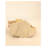 Bear & Owl Log Ceramic Planters - Vintage Wildlife Figurines