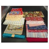 Assorted Fabric Remnants - Patchwork Floral Stripe & Check Prints (Quilting Textiles)