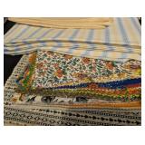 Assorted Fabric Remnants - Patchwork Floral Stripe & Check Prints (Quilting Textiles)