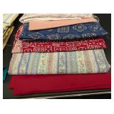 Assorted Fabric Remnants - Patchwork Floral Stripe & Check Prints (Quilting Textiles)