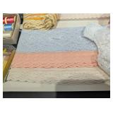Assorted Craft Supplies - Lace, Ribbon, Threads, Spools & Crayola Crayons