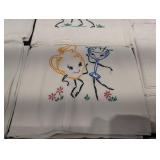Vintage Embroidered Linen Napkins & Tea Towels Assortment - Floral & Figurative Motifs