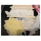 Assorted Lace Trims & Fabric Bundle - Eyelet Lace, Ribbons & Spools