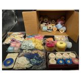 Assorted Crochet Thread, Lace & Ribbon Spools - Doilies & Trim Craft