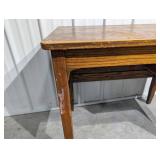 Vintage Oak Desk - Small Drawer & Open Shelf - 30in H x 40in W