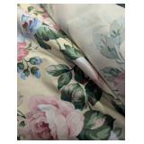 Floral Upholstery Fabric Remnant - Large Bloom Print