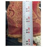 Red Damask Brocade Fabric Roll with Gold Pattern - 4 1/2 Inch Wide