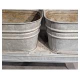 Wheeling Galvanized Tubs on Stand (Lot of 2)