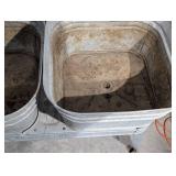 Wheeling Galvanized Tubs on Stand (Lot of 2)
