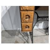 Vintage Singer Sewing Machine Cabinet Vanity Desk with Carved Oak Front