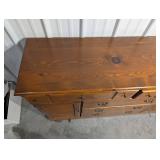 Vintage Wooden Dresser with Ornate Hardware - Multi-Drawer Chest