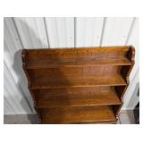 Oak Barrister-Style Bookcase with Open Shelves and 2 Drawers