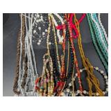 Vintage Jewelry Box Lot - Brooches, Beads & Necklaces