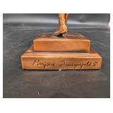 Girl Scouts USA Voyageur Patrol 1965 Bronze Figurine on Wood Base