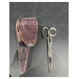 Vintage German Made Pocket Scissors in Leather Case