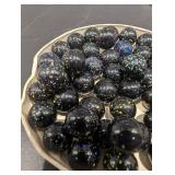 Assorted Black Glass Marbles with Multicolor Speckles