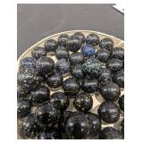 Assorted Black Glass Marbles with Multicolor Speckles