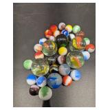 Assorted Glass Marbles - Colorful Swirl & Solid Marbles (Dozens)
