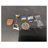 Estonia & Minnesota Enamel Pins Assortment - Eesti Flags, Tallinn Plaque & University M Pins