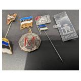 Estonia & Minnesota Enamel Pins Assortment - Eesti Flags, Tallinn Plaque & University M Pins