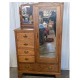 Vintage Vanity Dresser with Mirror and Chest of Drawers