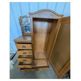 Vintage Vanity Dresser with Mirror and Chest of Drawers