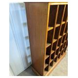 Vintage Wooden Cubby Shelf Cabinet with Multiple Compartments